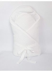 Rożek- Becik dzianinowy BIAŁY