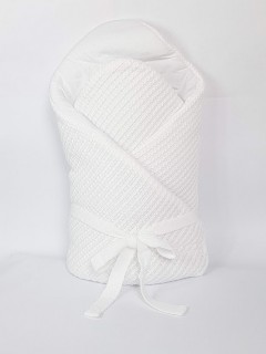 Rożek- Becik dzianinowy BIAŁY