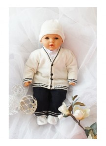 Komplet do chrztu dla chłopczyka-ecru