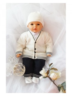 Komplet do chrztu dla chłopczyka-ecru