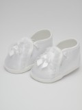 Atłasowe buciki do chrztu dla dziewczynki -białe