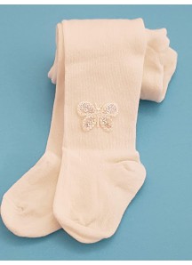 Rajstopki Milusie-Princessa z motylkiem Ecru