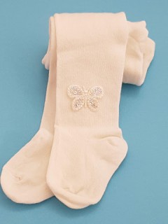 Rajstopki Milusie-Princessa z motylkiem Ecru