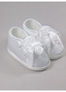 Atłasowe buciki z różyczką