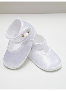 Atłasowe balerinki - białe