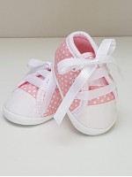 Trampki różowe w groszki