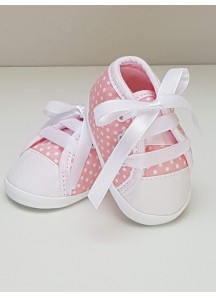 Trampki różowe w groszki