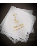 Haftowana szatka do chrztu - chusteczka [6]